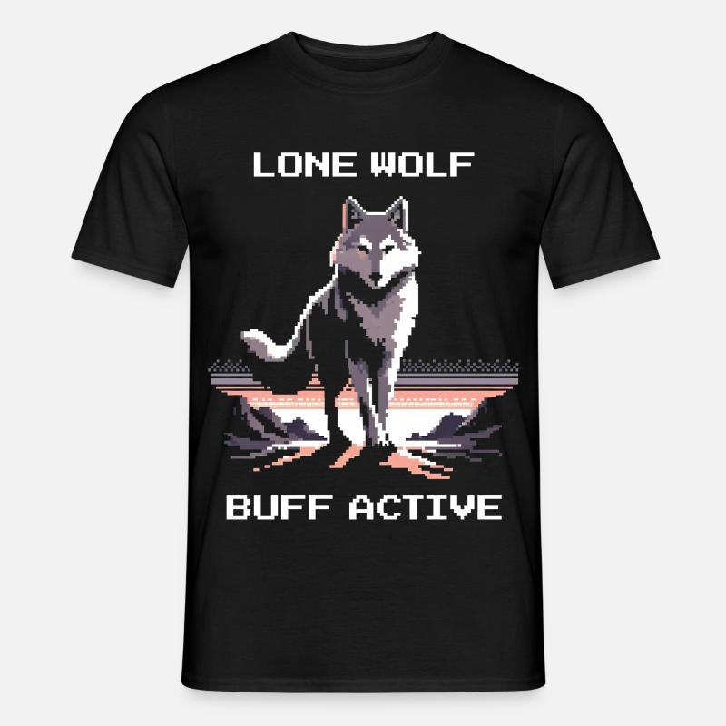 Lone Wolf aktiv | Wolf Power - Männer T-Shirt - Schwarz