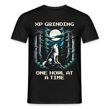 XP farmen mit jedem Heulen | Wolf Spirit - Männer T-Shirt - Schwarz - Vorne - AI Model Male 178 light (178cm)