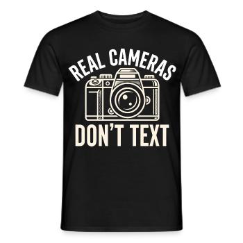 Real Cameras Don't Text Statement - Men's T-Shirt - black - Front - AI Model Male 178 light (178cm)