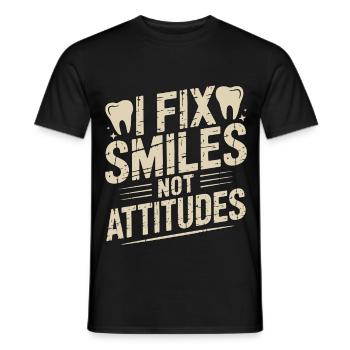 Orthodontic Hygienist I Fix Smiles Dental Health - Men's T-Shirt - black - Front - AI Model Male 178 light (178cm)