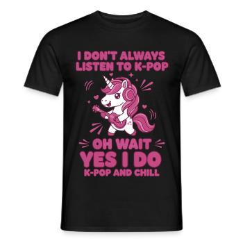 Je n’écoute pas toujours de la K-pop. Oh attends, si, je l’écoute - T-shirt homme - noir - Devant - AI Model Male 178 light (178cm)