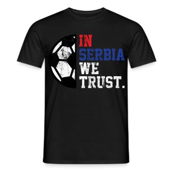 In Serbia we trust - Men's T-Shirt - black - Front - AI Model Male 178 light (178cm)