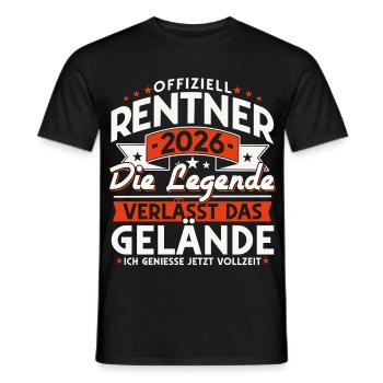 Retraités 2026 - La légende quitte le site - T-shirt homme - noir - Devant - AI Model Male 178 light (178cm)