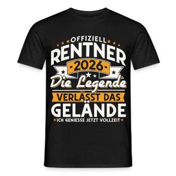 Retraités 2026 - La légende quitte le site - T-shirt homme - noir - Devant - AI Model Male 178 light (178cm)