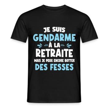 Je suis gendarme à la retraite mais je peux encore - T-shirt homme - noir - Devant - AI Model Male 178 light (178cm)