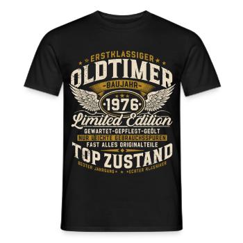 50. Geburtstag 1976 Oldtimer Geschenk Retro - Männer T-Shirt - Schwarz - Vorne - AI Model Male 178 light (178cm)