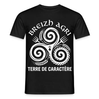 Brittany Breton Peasant Agriculture - Men's T-Shirt - black - Front - AI Model Male 178 light (178cm)