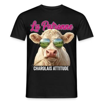 Charolais Cattle Breeding Breeder - Men's T-Shirt - black - Front - AI Model Male 178 light (178cm)