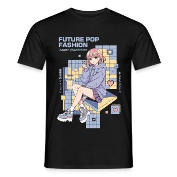 Future Pop Fashion Kawaii Generation K-Pop Anime - Men's T-Shirt - black - Front - AI Model Male 178 light (178cm)