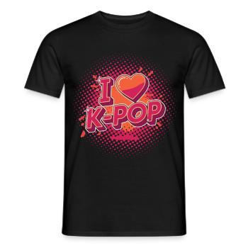 J’adore la musique coréenne K-pop, anime mignon, la pop coréenne - T-shirt homme - noir - Devant - AI Model Male 178 light (178cm)