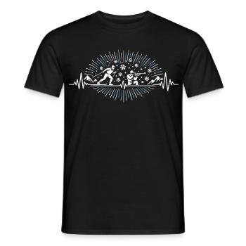 ECG de battement cardiaque et pulsation de biathlon - T-shirt homme - noir - Devant - AI Model Male 178 light (178cm)