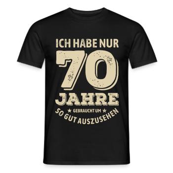 70 years - looking good | Birthday Gift - Men's T-Shirt - black - Front - AI Model Male 178 light (178cm)