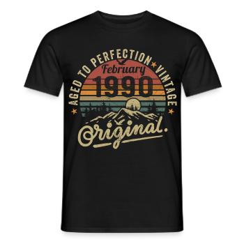 Février 1990 - T-shirt homme - noir - Devant - AI Model Male 178 light (178cm)