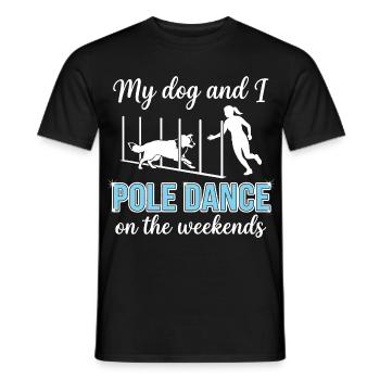 Lustiger Agility Slalom Spruch Pole Dance - Männer T-Shirt - Schwarz - Vorne - AI Model Male 178 light (178cm)