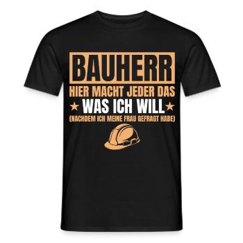 Builder Funny Gift House Construction Site - Men's T-Shirt - black - Front - AI Model Male 178 light (178cm)