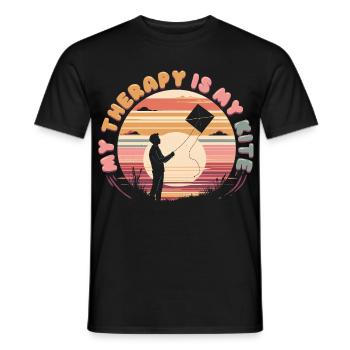 Kite Kite Flying - Men's T-Shirt - black - Front - AI Model Male 178 light (178cm)