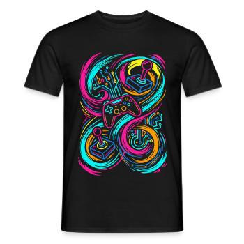 Gaming Controller - Männer T-Shirt - Schwarz - Vorne - AI Model Male 178 light (178cm)