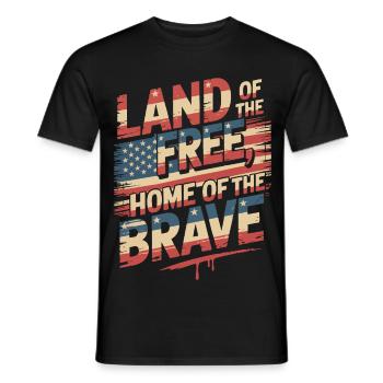 Land of the Free - USA Vintage Flag - Männer T-Shirt - Schwarz - Vorne - AI Model Male 178 light (178cm)
