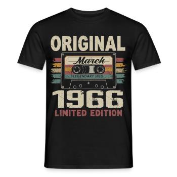 Mars 1966 Vintage mars 1966 - T-shirt homme - noir - Devant - AI Model Male 178 light (178cm)