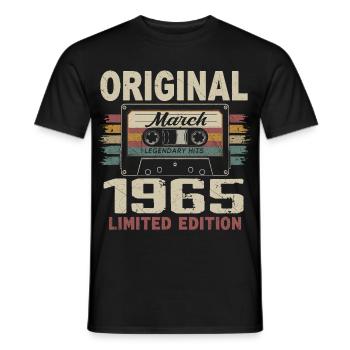 Mars 1965 Vintage mars 1965 - T-shirt homme - noir - Devant - AI Model Male 178 light (178cm)
