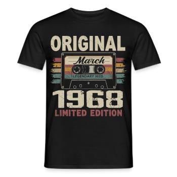 Mars 1968 Vintage mars 1968 - T-shirt homme - noir - Devant - AI Model Male 178 light (178cm)
