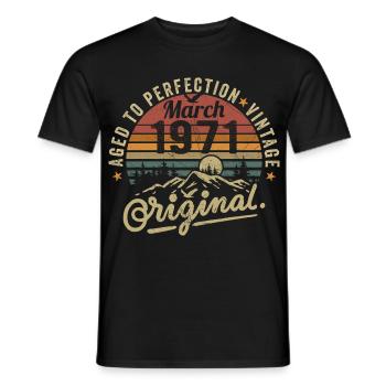 Mars 1971 - T-shirt homme - noir - Devant - AI Model Male 178 light (178cm)