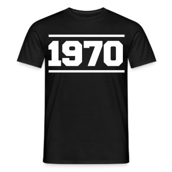 1970 - T-shirt homme - noir - Devant - AI Model Male 178 light (178cm)