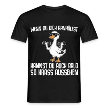 Exercice d’oies, ironie de la phrase drôle - T-shirt homme - noir - Devant - AI Model Male 178 light (178cm)