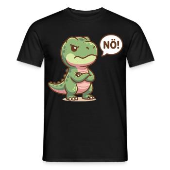 Cute dinosaur Nope funny saying - Men's T-Shirt - black - Front - AI Model Male 178 light (178cm)