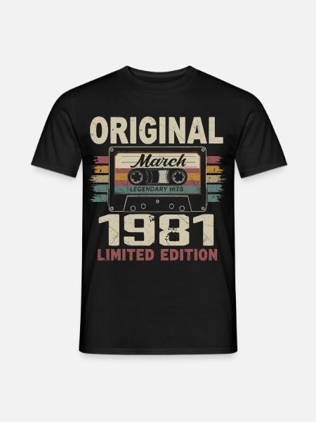 März 1981 Jahrgang März 1981 - Männer T-Shirt - Schwarz