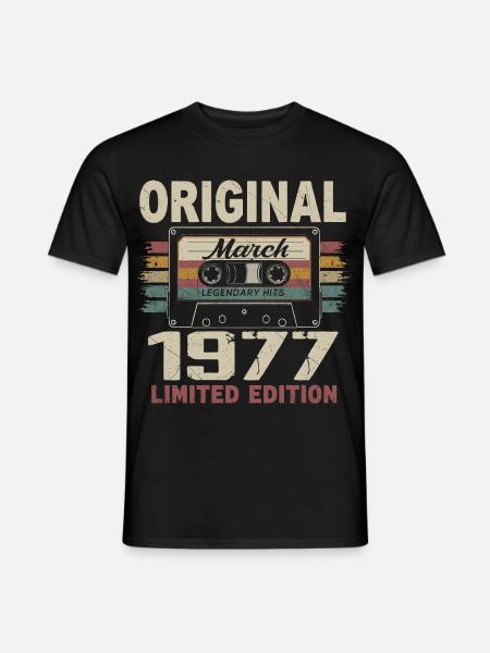 March 1977 Vintage March 1977 - Men's T-Shirt - black
