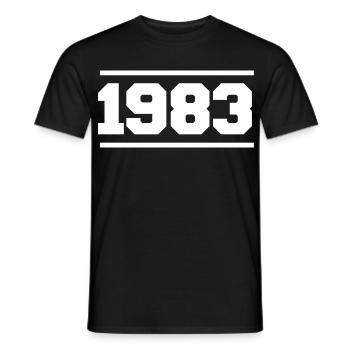 1983 Cadeau rétro 1983 original 1983 - T-shirt homme - noir - Devant - AI Model Male 178 light (178cm)