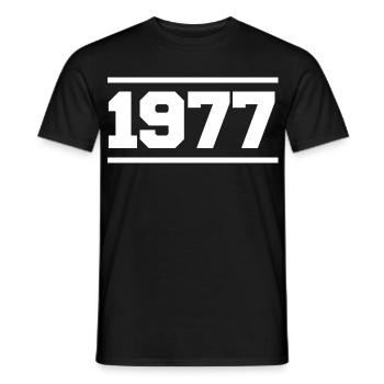 1977 Cadeau rétro 1977 original 1977 - T-shirt homme - noir - Devant - AI Model Male 178 light (178cm)