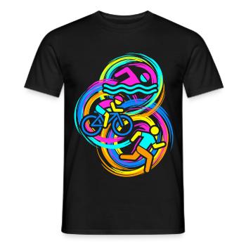 Triathlon - Men's T-Shirt - black - Front - AI Model Male 178 light (178cm)