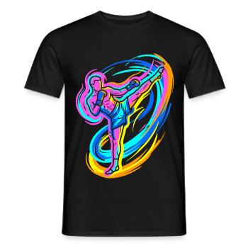 Kickboxer - Männer T-Shirt - Schwarz - Vorne - AI Model Male 178 light (178cm)