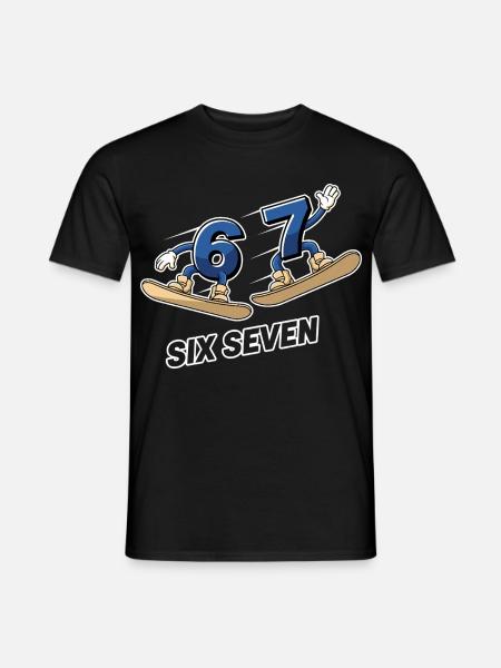 6 7 Six Seven Snowboard Meme - T-shirt homme - noir