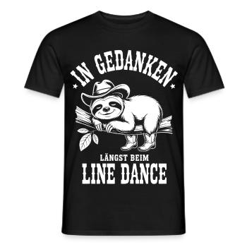 Sloth Line Dance Thoughts - Men's T-Shirt - black - Front - AI Model Male 178 light (178cm)