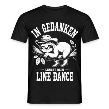 Réflexions sur la danse en ligne paresseuse - T-shirt homme - noir - Devant - AI Model Male 178 light (178cm)