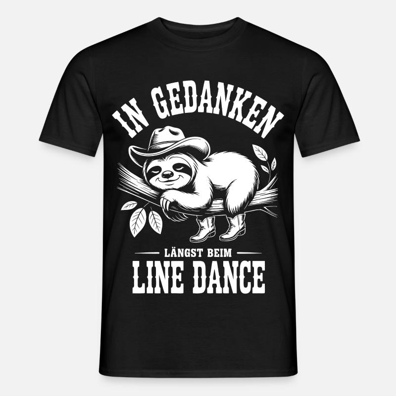 Sloth Line Dance Thoughts - Men's T-Shirt - black