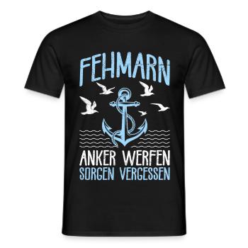 ANCRE DE FEHMARN JETTE DES SOUCIS OUBLIÉS Drôle - T-shirt homme - noir - Devant - AI Model Male 178 light (178cm)