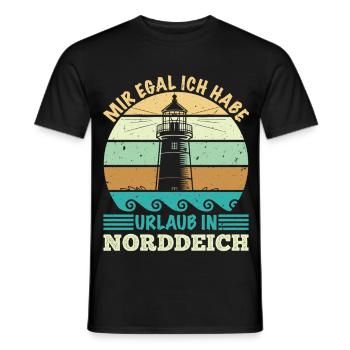 NORDSEE I DON'T CARE HAVE VACATION IN NORDDEICH Funny - Men's T-Shirt - black - Front - AI Model Male 178 light (178cm)