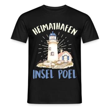 Baltic Sea Holiday HEIMATHAFEN INSEL POEL Lustig - Men's T-Shirt - black - Front - AI Model Male 178 light (178cm)
