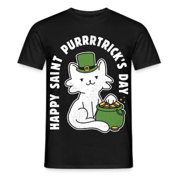 Hyvää Pyhän Purrrtrickin päivää - Miesten T-paita - musta - Edestä - AI Model Male 178 light (178cm)