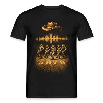 Line Dance Line Dancer 5678 - Men's T-Shirt - black - Front - AI Model Male 178 light (178cm)