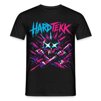Hardtekk Tekke East Germany - Men's T-Shirt - black - Front - AI Model Male 178 light (178cm)