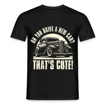 Classic Car Collector - Men's T-Shirt - black - Front - AI Model Male 178 light (178cm)