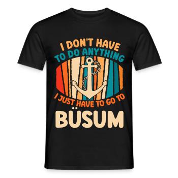 Büsumer MUSS GAR NIX MUSS NUR NACH BÜSUM Retro - Männer T-Shirt - Schwarz - Vorne - AI Model Male 178 light (178cm)