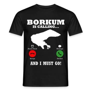 Borkumer Insel BORKUM RUFT Lustiges - Männer T-Shirt - Schwarz - Vorne - AI Model Male 178 light (178cm)