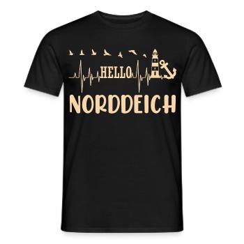 Norddeich MOIN Wadden Sea North Sea Holiday - Men's T-Shirt - black - Front - AI Model Male 178 light (178cm)