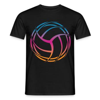 Ballon de volley-ball - T-shirt homme - noir - Devant - AI Model Male 178 light (178cm)